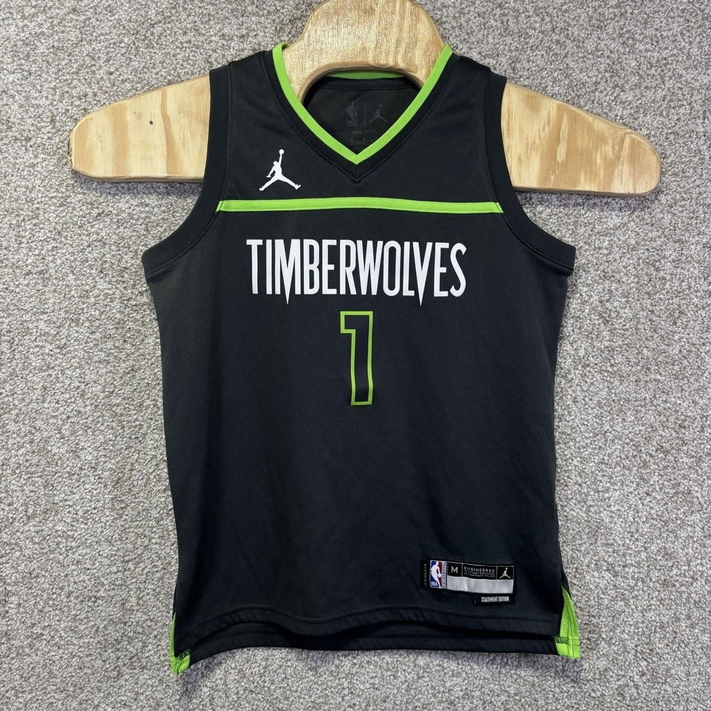 Nike Minnesota Timberwolves Anthony Edwards 1 Jersey Boys Medium Black NBA